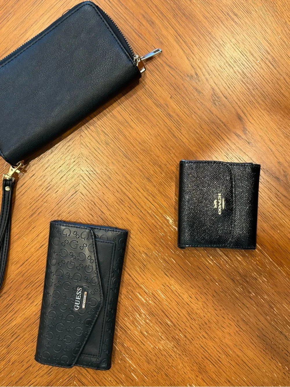 Coach + GUESS Black Wallet & Wristlet 3-Piece Bundle